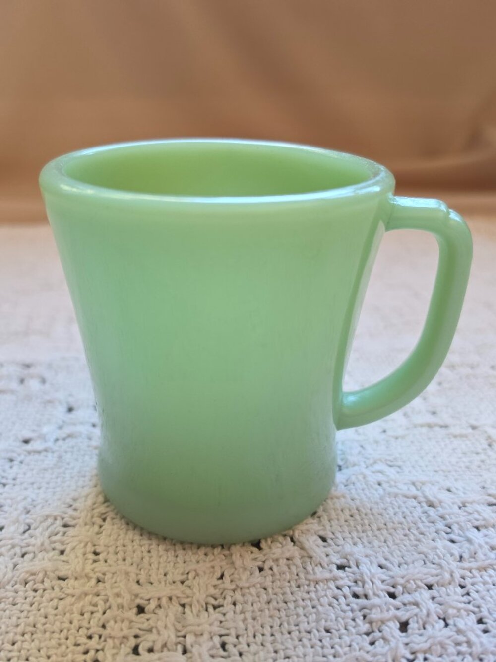 Vtg Fire-King Jadeite D-Handle Coffee Mug Flat Bottom OVEN WARE Mark 1948-1950